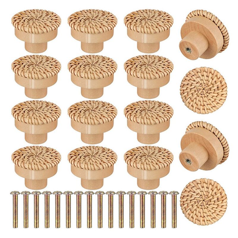 Furniture Hardware Paint - ABLQ Gagang Kayu Beech Rattan, Kenop