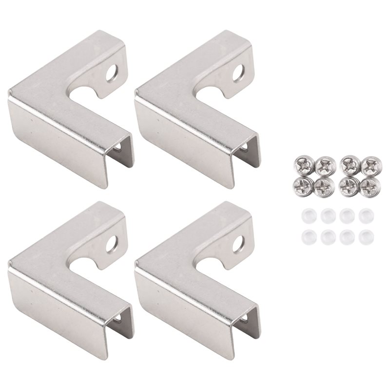 Furniture Hardware Paint - ABUI-4 Buah Klip Pemasangan Kaca Tipe