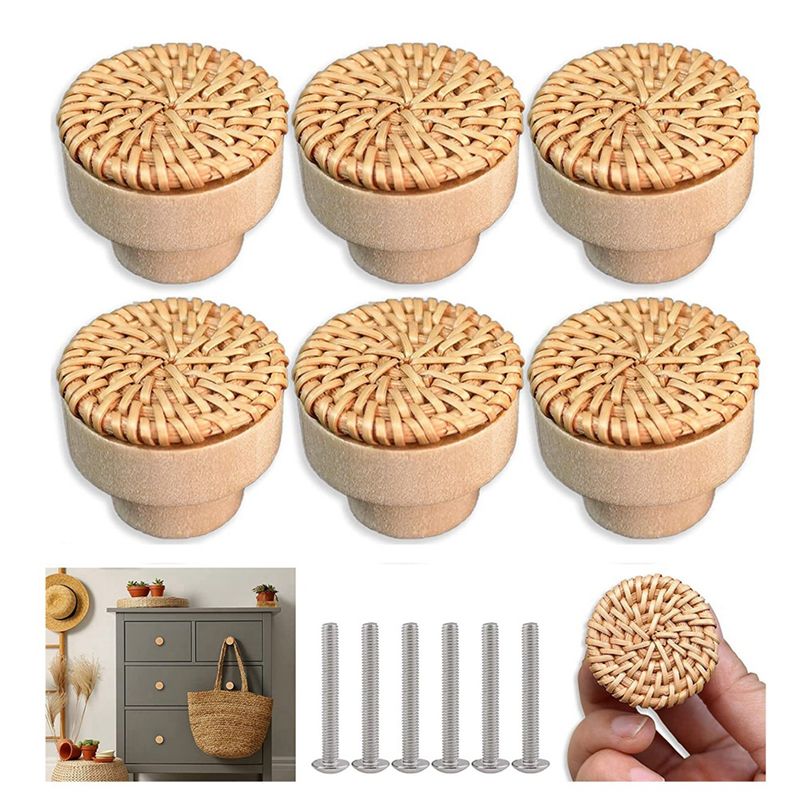 ABLQ Gagang Kayu Beech Rattan, - Furniture Hardware Paint ulasan dan harga