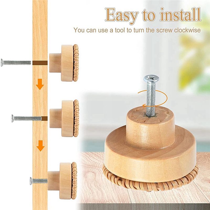 ABLQ Gagang Kayu Beech Rattan, - Furniture Hardware Paint ulasan dan harga